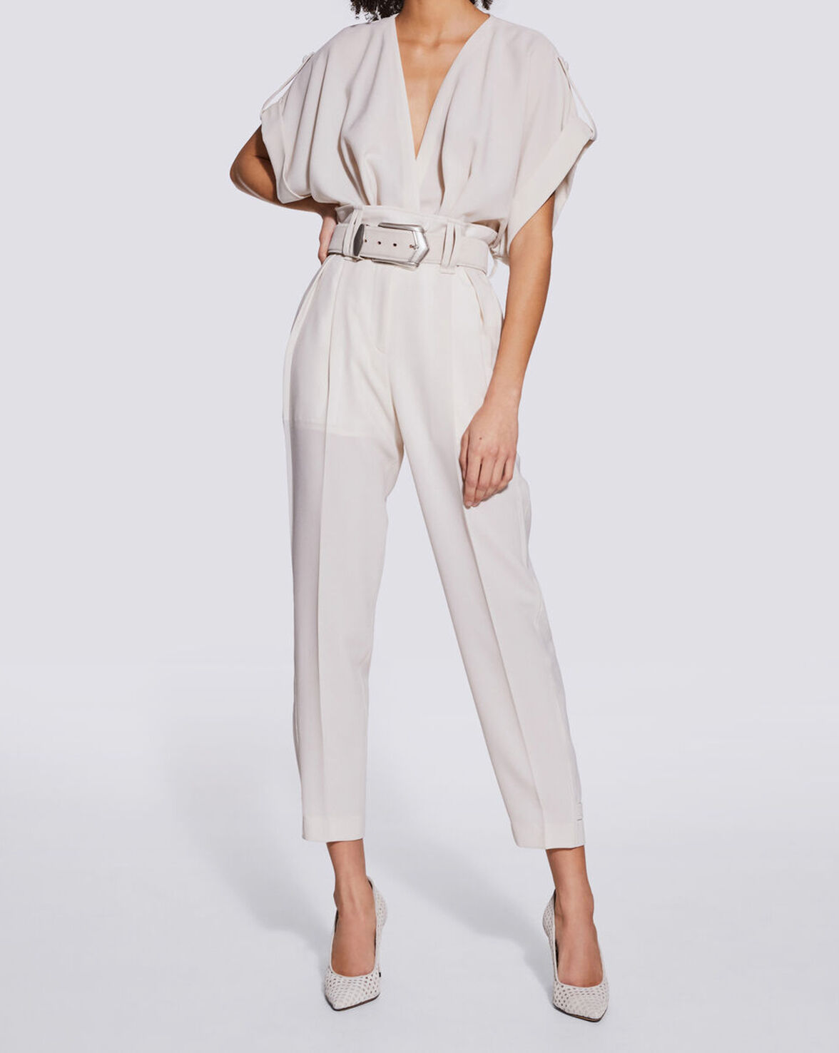 CASPIAN RELAXED V NECK JUMPSUIT image number null